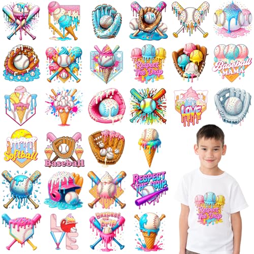 Maitys 30 Blatt Eiscreme-Baseball-Bügelbilder, zum Aufbügeln, Vinyl, Baseball-Patch, Großpackung für T-Shirts, Hoodie, Aufkleber, DIY, Handwerk, Team-Fan, Geschenk, Sport, Ball, Tasche, Hut, Kissen Maitys 30 Blatt Eiscreme-Baseball-Bügelbilder, zum Aufbügeln, Vinyl, Baseball-Patch, Großpackung für T-Shirts, Hoodie, Aufkleber, DIY, Handwerk, Team-Fan, Geschenk, Sport, Ball, Tasche, Hut, Kissen von Maitys