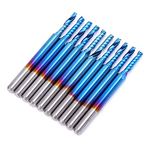 Majatou CNC-Fräser-Bit-Set, 3,175 x 15 mm Spiralfräser, Kugelfräser, blau beschichtet, Industriebedarf Majatou CNC-Fräser-Bit-Set, 3,175 x 15 mm Spiralfräser, Kugelfräser, blau beschichtet, Industriebedarf von Majatou