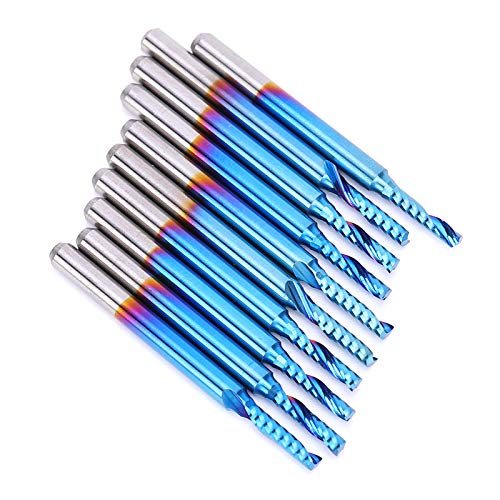Majatou CNC-Fräser-Set, 3,175 x 17 mm Spiralfräser, CNC-Fräser-Set, Hartmetall-Wolframstahl-Schaftfräser-Hardware-Werkzeug von Majatou