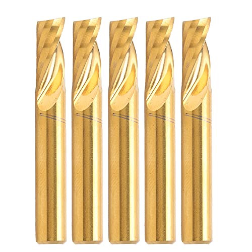 Majatou CNC-Schneidbit, 5-teiliger Fräser, Einzelnut-Spiral-Hochgeschwindigkeitsstahl-Schaftfräser, CNC-Schneidwerkzeug, 6 x 15 x 50 mm Majatou CNC-Schneidbit, 5-teiliger Fräser, Einzelnut-Spiral-Hochgeschwindigkeitsstahl-Schaftfräser, CNC-Schneidwerkzeug, 6 x 15 x 50 mm von Majatou