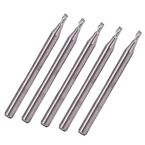 Majatou Spiralfräser-Set, 5-teiliges Schaftfräser-Fräser-Einzelnut-Spiral-Wolframstahl-Schaftfräser-Schneidwerkzeug 3,175 x 1,5 x 3 mm Majatou Spiralfräser-Set, 5-teiliges Schaftfräser-Fräser-Einzelnut-Spiral-Wolframstahl-Schaftfräser-Schneidwerkzeug 3,175 x 1,5 x 3 mm von Majatou