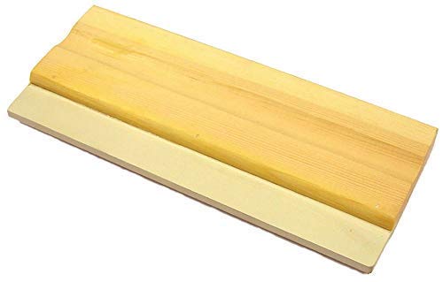 Major Brushes Große Pinsel aus Seide mit Druck A4 & Rakel aus Holz, Klinge aus Gummi von Major Brushes