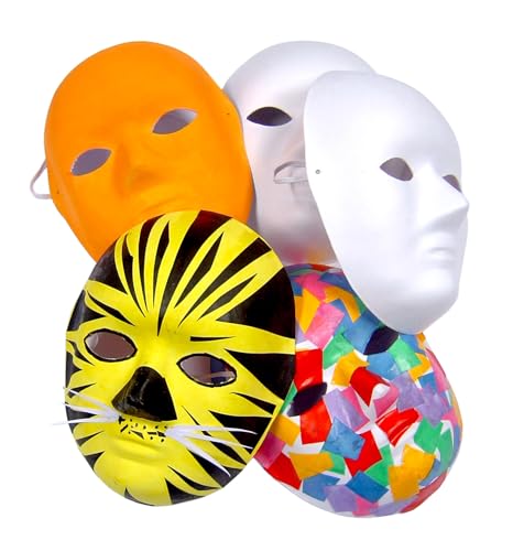 Masken aus weißem Schilfrohr, biologisch abbaubar, aus Pappmaché, 10 Stück Masken aus weißem Schilfrohr, biologisch abbaubar, aus Pappmaché, 10 Stück von Major Brushes