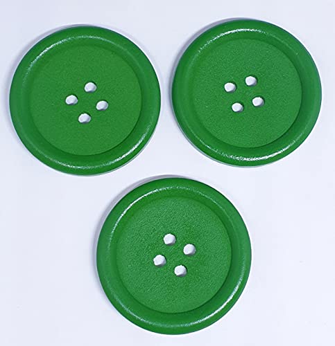 MajorCrafts® Holzknöpfe mit 4 Löchern, 40 mm, Grün, 8 Stück von Majorcrafts