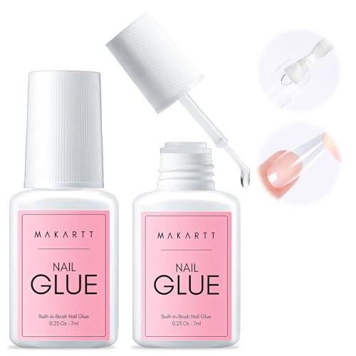 Makartt Extra Starker Nagelkleber Mit Pinsel, Kein UV-Licht Nötig, Schnelltrocknend in 5 Sekunden, 7 ml Nagelspitzen und Nagelreparaturen,Langlebiger,Hochhaftender Kleber fürKünstliche Nägel, 2 Stück Makartt Extra Starker Nagelkleber Mit Pinsel, Kein UV-Licht Nötig, Schnelltrocknend in 5 Sekunden, 7 ml Nagelspitzen und Nagelreparaturen,Langlebiger,Hochhaftender Kleber fürKünstliche Nägel, 2 Stück von Makartt
