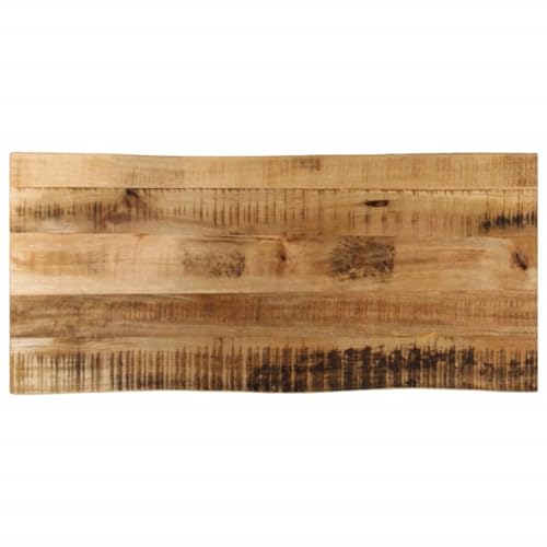 Baumkante Tischplatte Rechteckig Holzplatte Ersatzplatte Massivholzplatte Holztischplatte Holz Platte für Heimwerker, Arbeitsplatten, 100x40x3,8 cm Raues Mango Massivholz von Makastle
