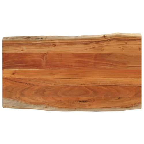 Baumkante Tischplatte Rechteckig Holzplatte Ersatzplatte Massivholzplatte Holztischplatte Holz Platte für Heimwerker, Arbeitsplatten, 100x60x2,5 cm Massivholz Akazie von Makastle