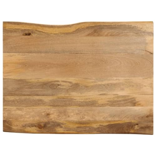 Baumkante Tischplatte Rechteckig Holzplatte Ersatzplatte Massivholzplatte Holztischplatte Holz Platte für Heimwerker, Arbeitsplatten, 100x80x2,5 cm Massivholz Mango von Makastle