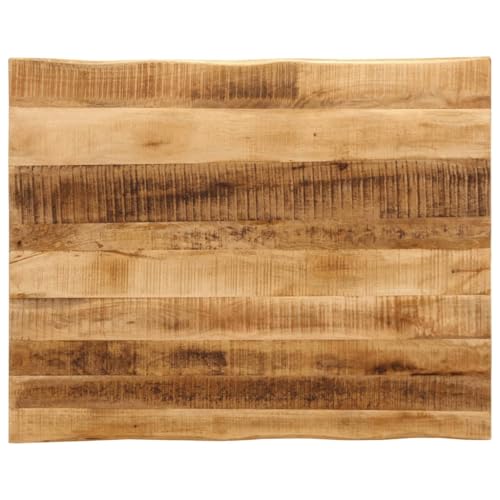 Baumkante Tischplatte Rechteckig Holzplatte Ersatzplatte Massivholzplatte Holztischplatte Holz Platte für Heimwerker, Arbeitsplatten, 100x80x2,5 cm Raues Mango Massivholz von Makastle