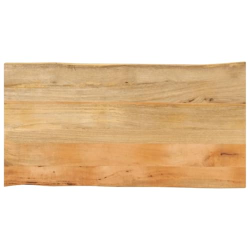Baumkante Tischplatte Rechteckig Holzplatte Ersatzplatte Massivholzplatte Holztischplatte Holz Platte für Heimwerker, Arbeitsplatten, 110x60x2,5 cm Massivholz Mango von Makastle