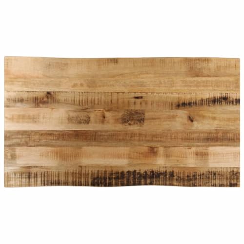 Baumkante Tischplatte Rechteckig Holzplatte Ersatzplatte Massivholzplatte Holztischplatte Holz Platte für Heimwerker, Arbeitsplatten, 110x60x2,5 cm Raues Mango Massivholz von Makastle