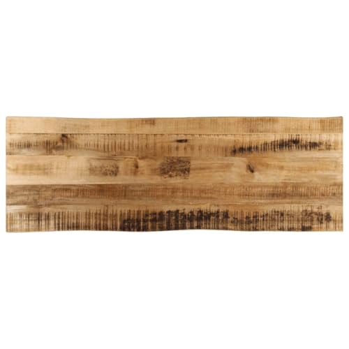 Baumkante Tischplatte Rechteckig Holzplatte Ersatzplatte Massivholzplatte Holztischplatte Holz Platte für Heimwerker, Arbeitsplatten, 120x40x3,8 cm Raues Mango Massivholz von Makastle