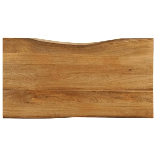 Baumkante Tischplatte Rechteckig Holzplatte Ersatzplatte Massivholzplatte Holztischplatte Holz Platte für Heimwerker, Arbeitsplatten, 120x60x2,5 cm Massivholz Mango von Makastle