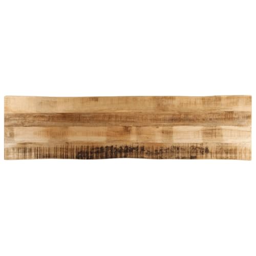 Baumkante Tischplatte Rechteckig Holzplatte Ersatzplatte Massivholzplatte Holztischplatte Holz Platte für Heimwerker, Arbeitsplatten, 180x40x2,5 cm Raues Mango Massivholz von Makastle