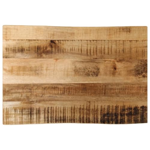 Baumkante Tischplatte Rechteckig Holzplatte Ersatzplatte Massivholzplatte Holztischplatte Holz Platte für Heimwerker, Arbeitsplatten, 50x40x2,5 cm Raues Mango Massivholz von Makastle