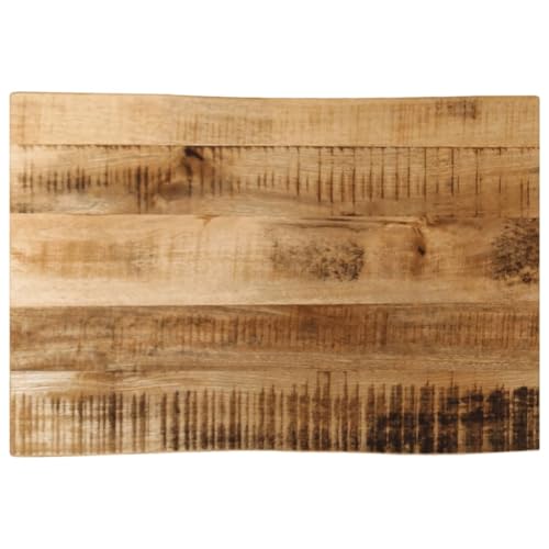Baumkante Tischplatte Rechteckig Holzplatte Ersatzplatte Massivholzplatte Holztischplatte Holz Platte für Heimwerker, Arbeitsplatten, 70x40x3,8 cm Raues Mango Massivholz von Makastle