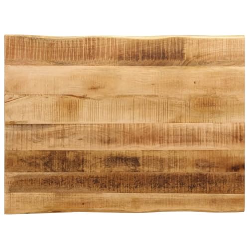 Baumkante Tischplatte Rechteckig Holzplatte Ersatzplatte Massivholzplatte Holztischplatte Holz Platte für Heimwerker, Arbeitsplatten, 70x60x2,5 cm Raues Mango Massivholz von Makastle