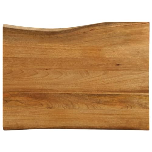 Baumkante Tischplatte Rechteckig Holzplatte Ersatzplatte Massivholzplatte Holztischplatte Holz Platte für Heimwerker, Arbeitsplatten, 70x60x3,8 cm Massivholz Mango von Makastle