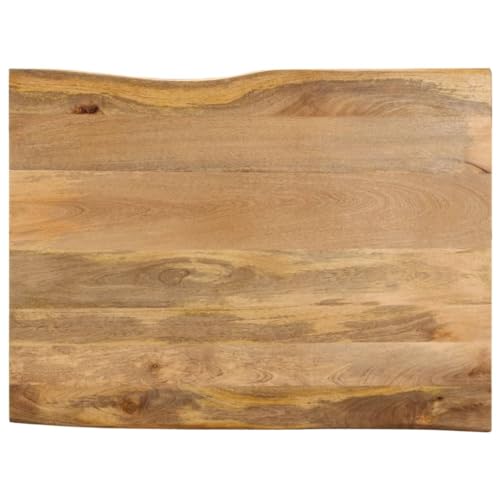 Baumkante Tischplatte Rechteckig Holzplatte Ersatzplatte Massivholzplatte Holztischplatte Holz Platte für Heimwerker, Arbeitsplatten, 90x80x2,5 cm Massivholz Mango von Makastle