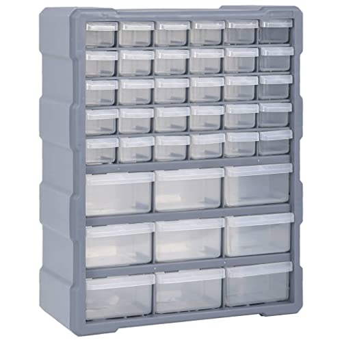 Kleinteilemagazin mit 39 Schubladen, Sortimentskasten Aufbewahrungsbox Sortierboxen für Kleinteile, Schrauben Sortierkasten, transparente Schubladen, geeignet für Wandmontage, 38x16x47 cm Grau Kleinteilemagazin mit 39 Schubladen, Sortimentskasten Aufbewahrungsbox Sortierboxen für Kleinteile, Schrauben Sortierkasten, transparente Schubladen, geeignet für Wandmontage, 38x16x47 cm Grau von Makastle