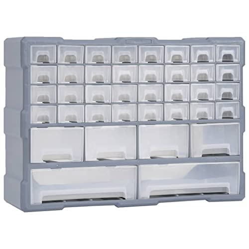 Kleinteilemagazin mit 40 Schubladen, Sortimentskasten Aufbewahrungsbox Sortierboxen für Kleinteile, Schrauben Sortierkasten, transparente Schubladen, geeignet für Wandmontage, 52x16x37,5 cm Grau Kleinteilemagazin mit 40 Schubladen, Sortimentskasten Aufbewahrungsbox Sortierboxen für Kleinteile, Schrauben Sortierkasten, transparente Schubladen, geeignet für Wandmontage, 52x16x37,5 cm Grau von Makastle