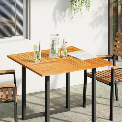 Tischplatte Quadratisch Holzplatte Ersatzplatte Massivholzplatte Holztischplatte Holz Platte für Heimwerker, Arbeitsplatten, 90x90x2,2 cm Massivholz Akazie von Makastle