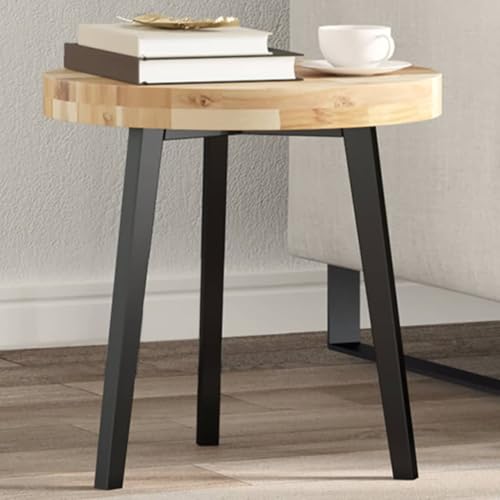 Tischplatte Rund Holzplatte Ersatzplatte Massivholzplatte Holztischplatte Holz Platte für Heimwerker, Arbeitsplatten, Ø40x4 cm Massivholz Akazie von Makastle