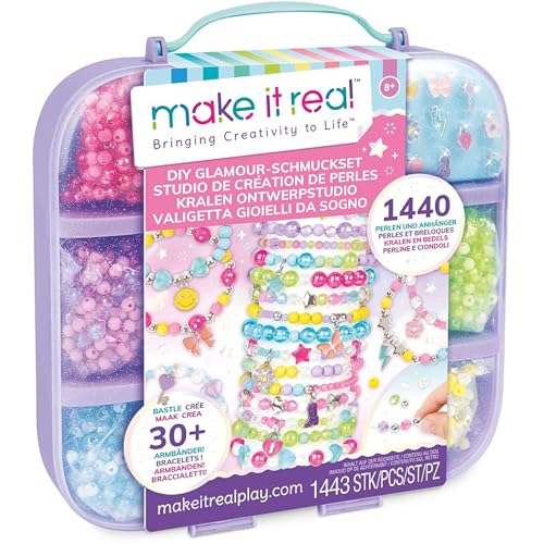 Make It Real 2901714 Großes Glamour-Schmuckset, DIY Schmuck Set mit über 1400 Teilen in praktischer Sortierbox, Armbänder selber basteln für Kinder Make It Real 2901714 Großes Glamour-Schmuckset, DIY Schmuck Set mit über 1400 Teilen in praktischer Sortierbox, Armbänder selber basteln für Kinder von Make It Real