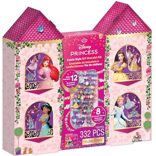 Make It Real 4227 12 Stück DIY Armbänder Disney Prinzessinnen Schloss, 332 Teile, Armbandbastelset für Mädchen, Perlenset und Charms für DIY Schmuckherstellung, ab Make It Real 4227 12 Stück DIY Armbänder Disney Prinzessinnen Schloss, 332 Teile, Armbandbastelset für Mädchen, Perlenset und Charms für DIY Schmuckherstellung, ab von Make It Real