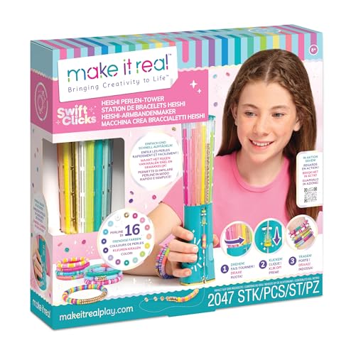 Make It Real Heishi-Armband-Maschine mit 2047 bunten Perlen, 16 trendige Farben, kreatives Spielzeug für Mädchen, mehrfarbig, kreative Geschenkidee, ab 8 Jahren Make It Real Heishi-Armband-Maschine mit 2047 bunten Perlen, 16 trendige Farben, kreatives Spielzeug für Mädchen, mehrfarbig, kreative Geschenkidee, ab 8 Jahren von Make It Real