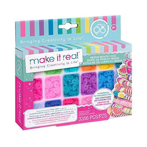 Make It Real – Heishi Freundschaftshalskette und Armband Perlen mit Aufbewahrungsbox – Schmuckset für Mädchen – Kunst- & Bastelarbeiten für Kinder Make It Real – Heishi Freundschaftshalskette und Armband Perlen mit Aufbewahrungsbox – Schmuckset für Mädchen – Kunst- & Bastelarbeiten für Kinder von Make It Real