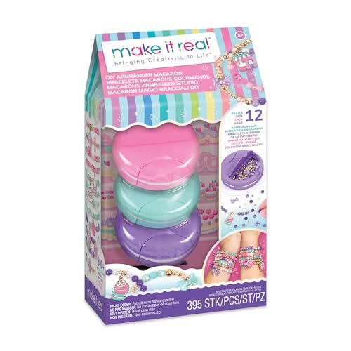 Make It Real Macaron Magic: DIY-Armbänder, DIY Armband-Sets | Kreieren Sie 12 einzigartige Armbänder mit bunten Perlen | Kreatives Spiel für Kinder, originelle Geschenkideen | 395 Stück Make It Real Macaron Magic: DIY-Armbänder, DIY Armband-Sets | Kreieren Sie 12 einzigartige Armbänder mit bunten Perlen | Kreatives Spiel für Kinder, originelle Geschenkideen | 395 Stück von Make It Real