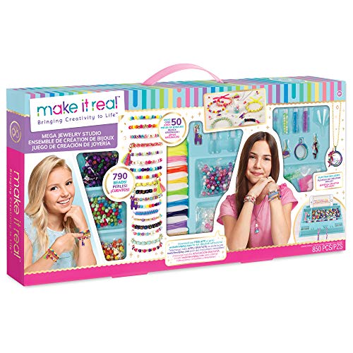 Make It Real Mega Schmuckstudio Halsketten- und Armband-Bastelset mit Etui - Kunst- & Bastelarbeiten für Kinder - Geschenke für Mädchen Make It Real Mega Schmuckstudio Halsketten- und Armband-Bastelset mit Etui - Kunst- & Bastelarbeiten für Kinder - Geschenke für Mädchen von Make It Real