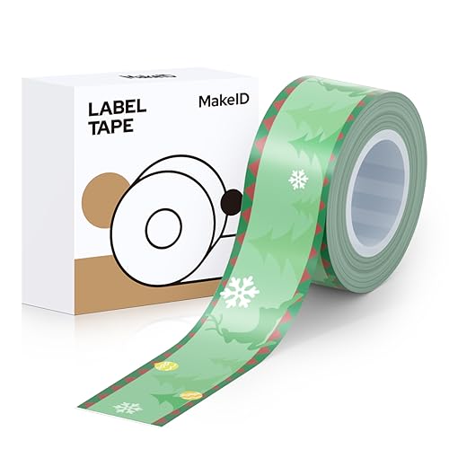 Makeid Etikettenband 16mm x 4m farbig Hitzebeständig Selbstklebend als Ersatz L1/Q1/E1 Weihnachtsrebeer von Makeid