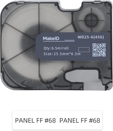 MakeID All-Weather PET Label Tape with Ribbon Cartridge for Indoor/Outdoor ID and Equipment Labeling - for P31S Label Maker - 19.68ft L/Roll von Makeid