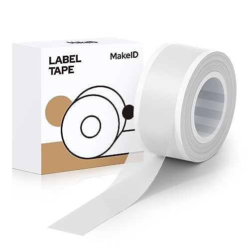 MakeID Etikettenband Kompatibel für L1/ E1 Selbstklebendes Kunststoff als Schriftbänder Ersatz 0.47" x 13' (12mm x 4m) Transparent von Makeid
