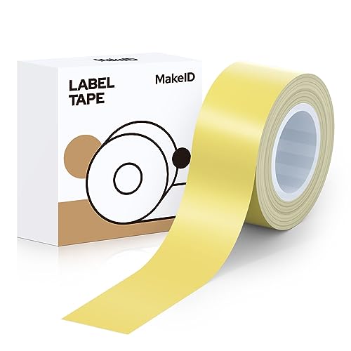 Makeid Kompatibel Etikettenband 16mm x 4m farbig Hitzebeständig Selbstklebend als Ersatz für Makeid L1/Q1/E1 Limettengelb von Makeid