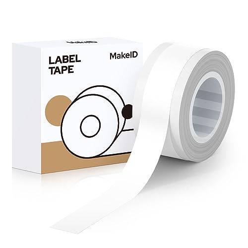 MakeID Etikettenband, kompatibel mit MakeID-Etikettenherstellern, L1, Q1, E1, Nachfüllpackungen, wasserdicht, laminiert, individuelle Aufkleber, Büroetiketten, Ersatz, 9 mm x 4 m von Makeid
