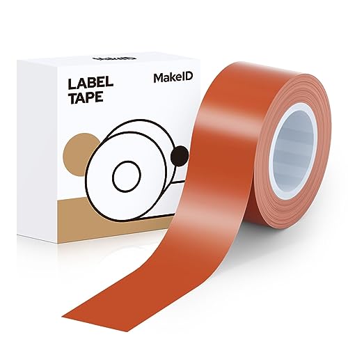 Makeid Etikettenband 16mm x 4m farbig Hitzebeständig Selbstklebend als Ersatz für Makeid L1/Q1/E1 L-16R1 Orangerot von Makeid