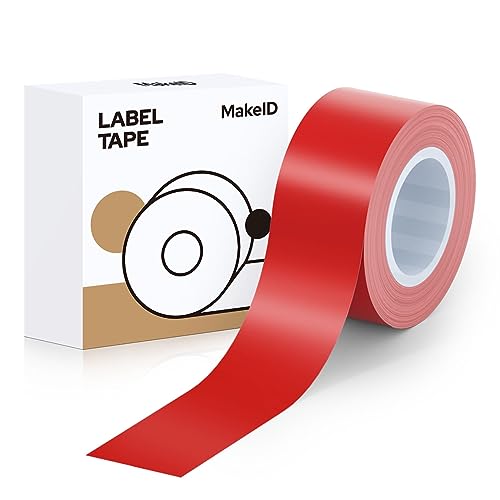 Makeid Etikettenband 16mm x 4m farbig Hitzebeständig Selbstklebend als Ersatz für Makeid L1/Q1/E1 Feuerrot von Makeid