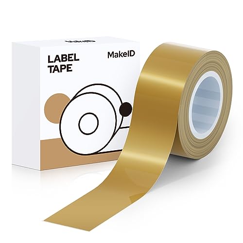 Makeid Etikettenband 16mm x 4m farbig Hitzebeständig Selbstklebend als Ersatz für Makeid L1/Q1/E1 Gold von Makeid