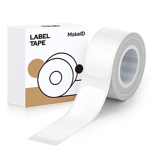 Makeid Kompatibel Etikettenband Hitzebeständig Selbstklebend als Ersatz für Makeid L1/Q1/E1 Weiß Lücke 12mm x35 mm von Makeid