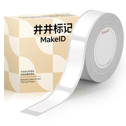 MakeID-Klebeband für S1 Pro Etikettendrucker, authentische selbstklebende Kunststoffetiketten | 12mm x 7m | 210 Stück (weißes Pro-Label) von Makeid