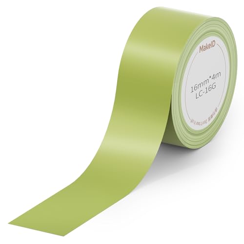 Makeid L1-C Etikettierband Nachfüllpackungen, 16mm x 4m Kontinuierliches Aufkleberband, Thermolaminierte, Wasserdichte, Selbstklebende, Passend L1-C Etikettendrucker von Makeid