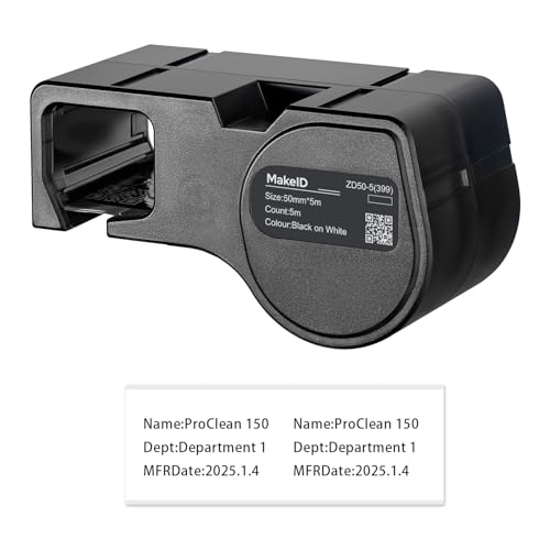 MakeID Mehrzweck Nylon Etikettenkassette für Laboretikettierung, Draht- und Kabelbeschriftung, Allgemeine ID, Schwarz auf Weiß - für D50 Etikettendrucker, 5,0 m L MakeID Mehrzweck Nylon Etikettenkassette für Laboretikettierung, Draht- und Kabelbeschriftung, Allgemeine ID, Schwarz auf Weiß - für D50 Etikettendrucker, 5,0 m L von Makeid