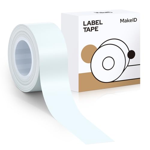 MakeID Q1 E1 Etikettenband, 16 mm * 4 m Wasserdichte laminierte Nachfüllungen Benutzerdefinierte Aufkleber für Büro Zuhause Thermische Aufkleber Ersatz von Makeid