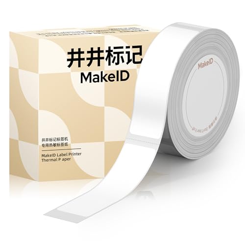 MakeID-Klebeband für S1 Pro Etikettendrucker, authentische selbstklebende Kunststoffetiketten | 15mm x 7m | 140 Stück (weißes Etikett) von Makeid