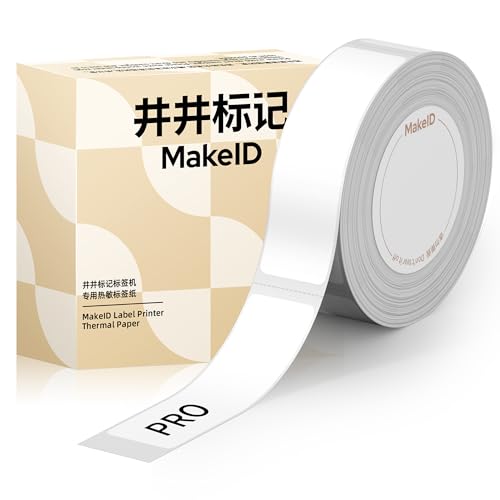 MakeID S1 Pro Etikettenpapierklebeband, authentische selbstklebende Etiketten | 15mm*50mm | 140 Stück (weißes Pro-Label) von Makeid
