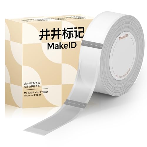 MakeID S1 Pro Gewidmet Etiketten Selbstklebend - Thermo-Mehrzweck-Etiketten für Heim, Schule, Büro, | 12mm*35mm | 210 Etiketten/Rolle (transparentes Etikett) von Makeid