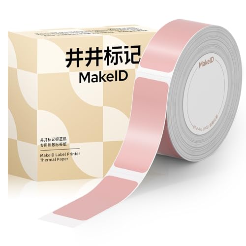 MakeID S1 Pro Gewidmet Etiketten Selbstklebend - Thermo-Mehrzweck-Etiketten für Heim, Schule, Büro | 15mm*35mm| 210 Etiketten/Rolle (Rosenetikett) von Makeid